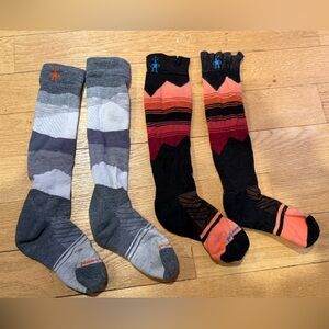 ♥️ SMARTWOOL ski socks - men’s or women’s over the half athletic socks - 2 pairs
